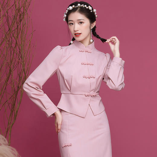 OY-20256中国气质女装套装秋装2020年新款上衣配鱼尾半裙洋气两件套 商品图2