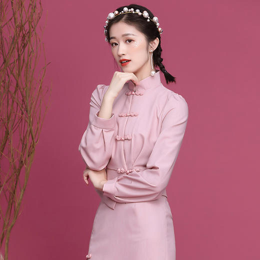 OY-20256中国气质女装套装秋装2020年新款上衣配鱼尾半裙洋气两件套 商品图1