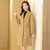 上海旗袍厂KQ-63871驼色双面羊绒大衣女中长款小个子修身时尚拼接中年冬季羊毛呢外套 商品缩略图3