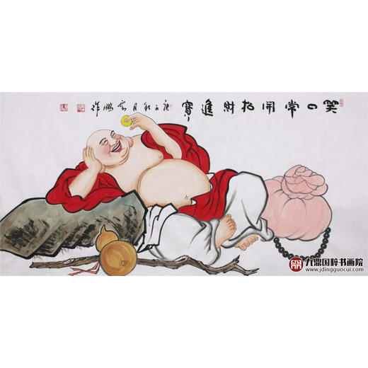 高云鹏《笑口常开招财进宝》68*138cm 人物横幅作品 茶室/客厅挂画 商品图2