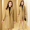 上海旗袍厂KQ-63871驼色双面羊绒大衣女中长款小个子修身时尚拼接中年冬季羊毛呢外套 商品缩略图0