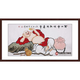 高云鹏《笑口常开招财进宝》68*138cm 人物横幅作品 茶室/客厅挂画