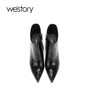 westory2020冬季新款短靴高跟细跟尖头女鞋瘦瘦靴W20DS80011 商品缩略图2