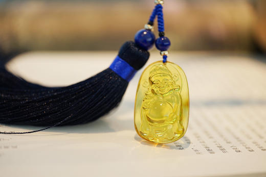 墨西哥蓝珀挂件 宝宝佛 弥勒佛 财神爷   特价 商品图0
