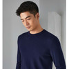 南4雅戈尔蓝色圆领绞花毛衫 商品缩略图0
