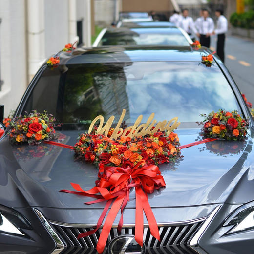 新郎新娘结婚接亲主婚车鲜花装饰搭配手捧花婚车花车花饰套餐结婚新人主婚车鲜花装饰豪华气派可上门布置 商品图4