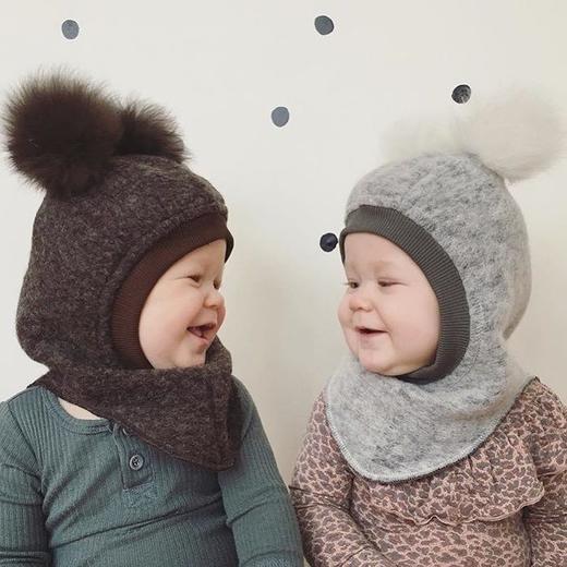 Huttelihut丹麦进口 婴幼儿羊毛帽 象耳毛球款 商品图3
