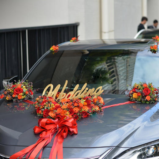 新郎新娘结婚接亲主婚车鲜花装饰搭配手捧花婚车花车花饰套餐结婚新人主婚车鲜花装饰豪华气派可上门布置 商品图9