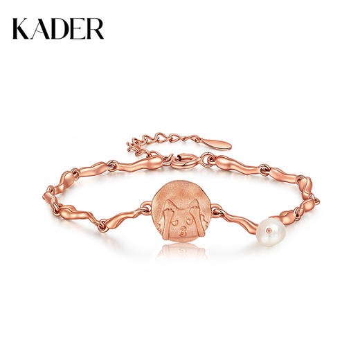 卡蒂罗&故宫上新镀18k金珍珠手链女纯银简约个性气质手饰生日礼物