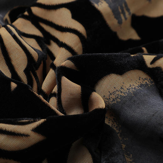 OG-99624冬天黑色长款裙子复古民族风收腰奥黛改良旗袍日常丝绒女装 商品图3