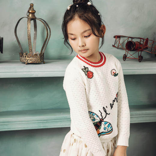女童蝴蝶套头衫 商品图0