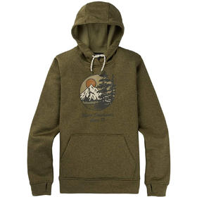 Burton 20-21款 OAK PULLOVER FLEECE 女款帽衫 橄榄绿