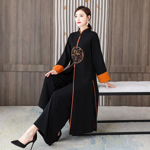 AHM-olz1590时尚气质宽松显瘦遮肉复古民族风两件套 商品图0