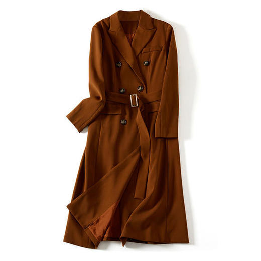 SP-092355时尚翻领长袖气质百搭中长款时髦大衣外套 商品图4