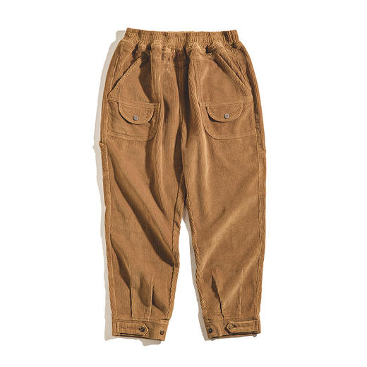 马登工装日系复古木工灯芯绒九分裤宽松垂坠感松紧束脚休闲裤男潮 商品图3