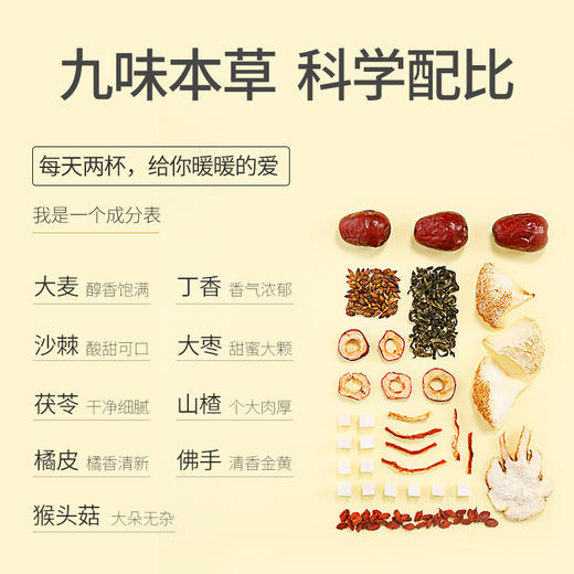 【养胃一杯茶 喝出好肠胃】丁香猴头菇茶 缓解胃不适 温和滋养 男女养生茶120g盒装 商品图1
