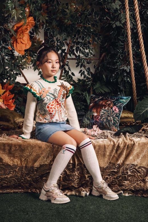 女童荷绣花毛衫 商品图5