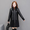 上海旗袍厂YWE-KFLD6801毛时尚pu皮衣外套女中长款2020秋冬装新款修身加绒加厚皮毛一体大衣 商品缩略图3