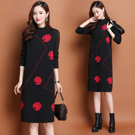 上海旗袍厂PY-60229  秋季新款韩版时尚宽松内搭针织裙中长款洋气外穿打底衫