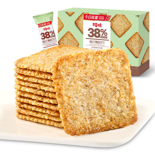 高纤薄脆饼干180g*2盒 饱腹代餐 健身 早餐 老人 点心零食 百草味 包邮 商品图0