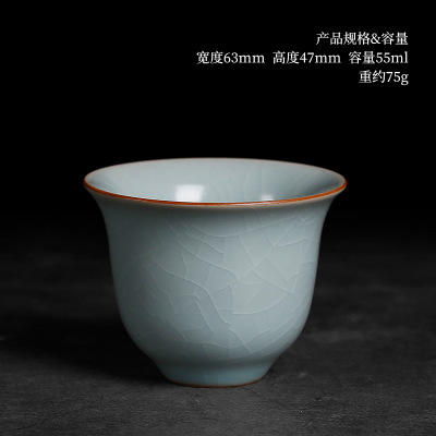 汝瓷茶具开片品茗杯女式冰裂闻香杯家用主人杯功夫小茶杯可养单杯 商品图6
