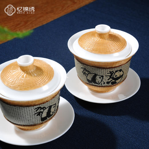 竹丝扣瓷-熊猫盖碗（精编） 商品图2