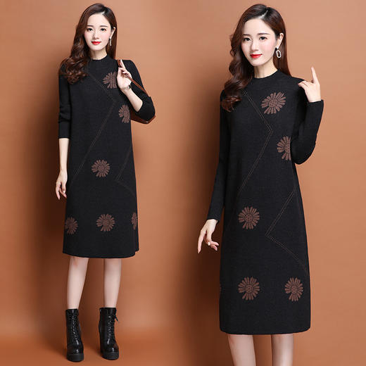 上海旗袍厂PY-60229  秋季新款韩版时尚宽松内搭针织裙中长款洋气外穿打底衫 商品图2