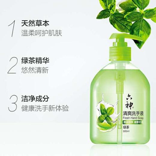 六神清爽洗手液（绿茶）500ml/瓶 商品图1