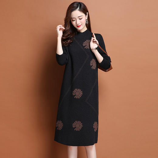 上海旗袍厂PY-60229  秋季新款韩版时尚宽松内搭针织裙中长款洋气外穿打底衫 商品图4