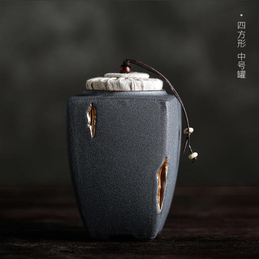 【手工复古粗陶密禅器陶瓷茶叶罐】封罐大小号茶仓居家日用红茶普洱储茶罐 商品图5