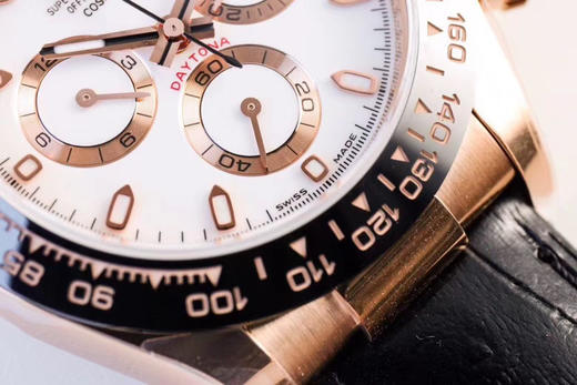 N劳li士黄金迪通拿V8最终版本m116518ln-0041，单独真正4130机芯，精钢镀厚金，黄金表壳。表壳厚度和zp一致，全部计时功能100% 实现， 使用了订制版KIF避震器。 商品图3