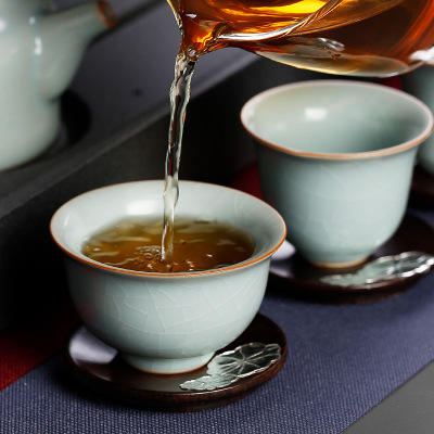 汝瓷茶具开片品茗杯女式冰裂闻香杯家用主人杯功夫小茶杯可养单杯 商品图2