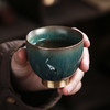【日式复古粗陶窑变焕彩铜底杯】陶瓷功夫茶杯大号居家日用个人单杯茶盏 商品缩略图1