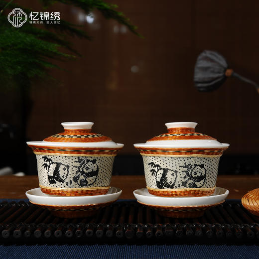 竹丝扣瓷-熊猫盖碗（普编） 商品图2