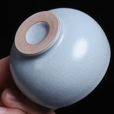 汝窑品茗杯开片主人杯单个复古冰裂杯大号家用陶瓷功夫茶杯禅定杯 商品图10