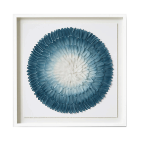 ZD·蓝色圆形羽翼装饰画工艺画