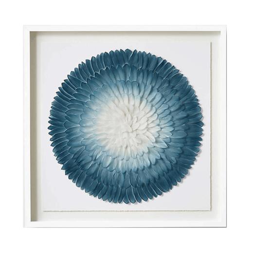 ZD·蓝色圆形羽翼装饰画工艺画 商品图0