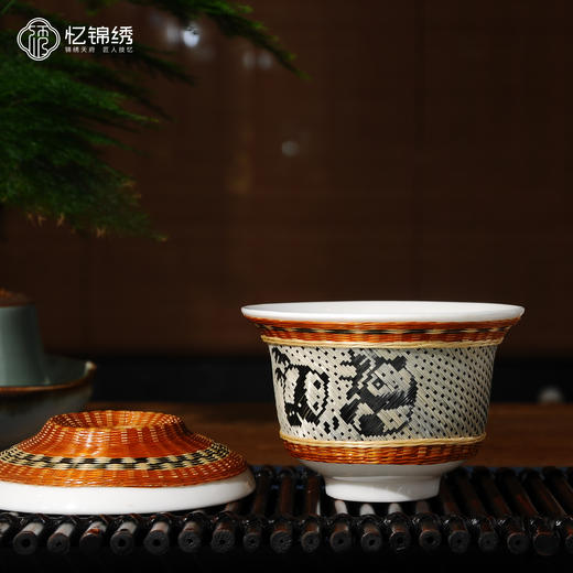竹丝扣瓷-熊猫盖碗（普编） 商品图0