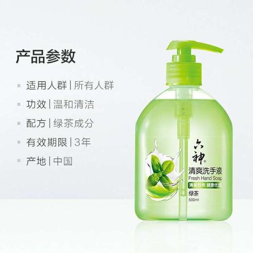 六神清爽洗手液（绿茶）500ml/瓶 商品图2
