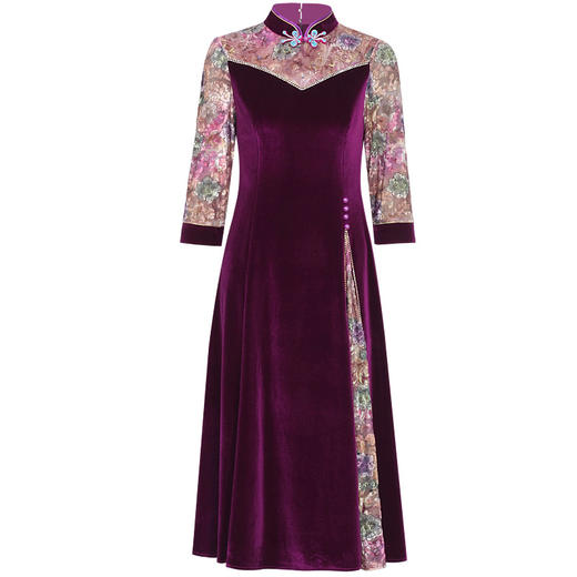 DLQ-A2703名媛气质复古中国风旗袍改良连衣裙年轻款妈妈装 商品图3