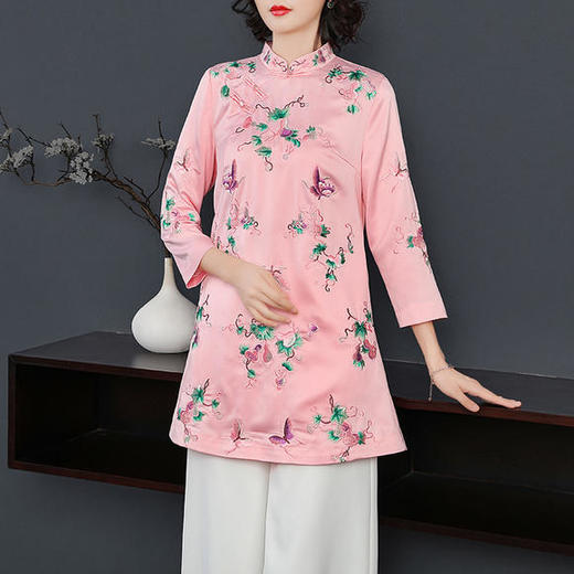 YFN-20217新款复古改良刺绣旗袍上衣 商品图0