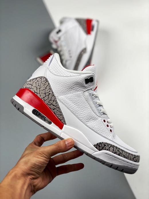 男鞋air jordan 3 retro "hall of fame" 经典白红飓风配色篮球鞋 aj3