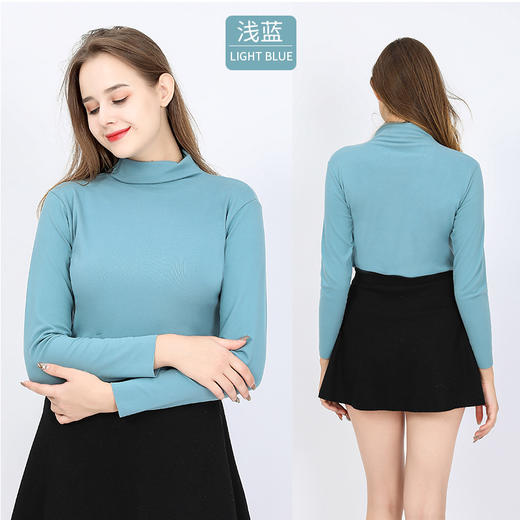 秋冬打底衫半高领双面绒长袖女 保暖上衣内衣 商品图6