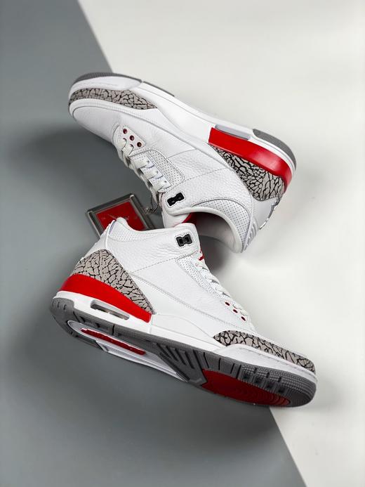 男鞋air jordan 3 retro "hall of fame" 经典白红飓风配色篮球鞋 aj3