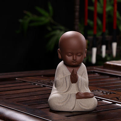 茶宠精品摆件禅意小和尚个性创意可爱茶道茶台装饰自在人物小沙弥 商品图6