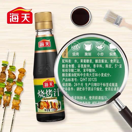 海天烧烤汁230ml*1瓶 家用牛排蘸酱卤味叉烧汁腌制酱料烧烤肉专用 商品图1