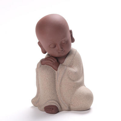 茶宠精品摆件禅意小和尚个性创意可爱茶道茶台装饰自在人物小沙弥 商品图3