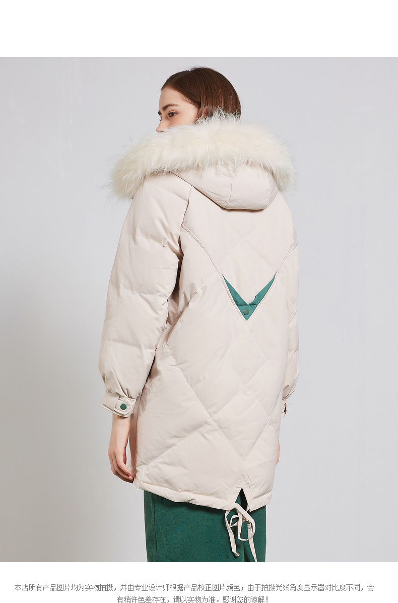 (hot)294535092诺曼琦2020冬季新款韩版时尚毛领加厚鸭绒修身中长款连