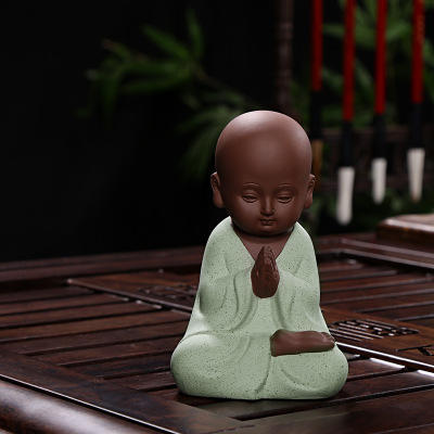 茶宠精品摆件禅意小和尚个性创意可爱茶道茶台装饰自在人物小沙弥 商品图8