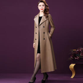 WXY-W-CT-2092-2轻奢海宁绵羊皮中长款真皮皮衣外套